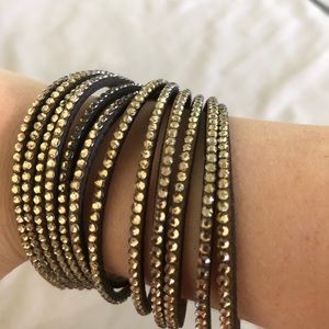 Gold and brown wrap bracelet